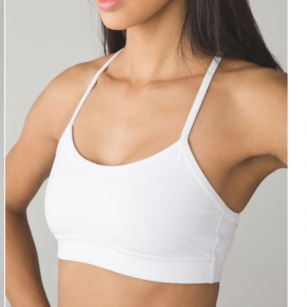 Lululemon Flow Y sports Bra IV White sexy Racerback mesh - Picture 4 of 4
